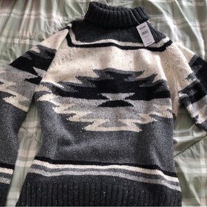 Todd Snyder Black and White Turtleneck Sweater